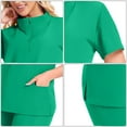 thumbnail image 3 of Mifsaly Scrubs for Women Set Doctors Nursing Scrubs Matching Outfits 2026 Soild Color Workwear Half Zip Short Sleeve Tops & High Waist Wide Leg Pants with Pockets XL, 3 of 4