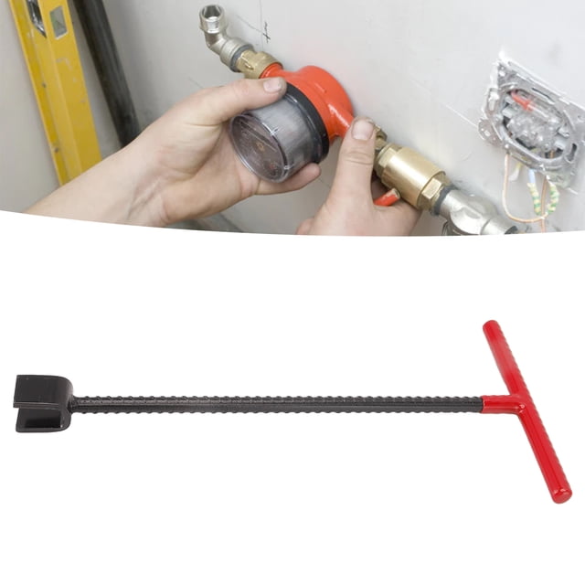 Water Meter Key Wrench, Water Valve Key With 4 Way MultiFunctional Utilities Key, Multifunction T Handle Curb Key for Valves Faucets Blue
