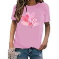thumbnail image 4 of Meichang T-Shirts de la Saint-Valentin pour Femmes, T-Shirts Graphiques avec Cœur, Manches Courtes, Col Rond, Coupe Ample, Tendance, 4 of 4