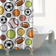 thumbnail image 4 of Baseball Football Pattern Shower Curtain 72"x72" ,Bathroom Decorative Shower Curtains Set with 12 Hooks,Modern Waterproof Washable Shower Curtain, 4 of 6