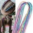 thumbnail image 1 of Laklulu 50pcs Hair Braids Assorted Gradient Colorful Braided Hair Rope Band Set for Ponytail braids Women Girl DIY Braid Hair Styling Accessories Wraps, 1 of 5