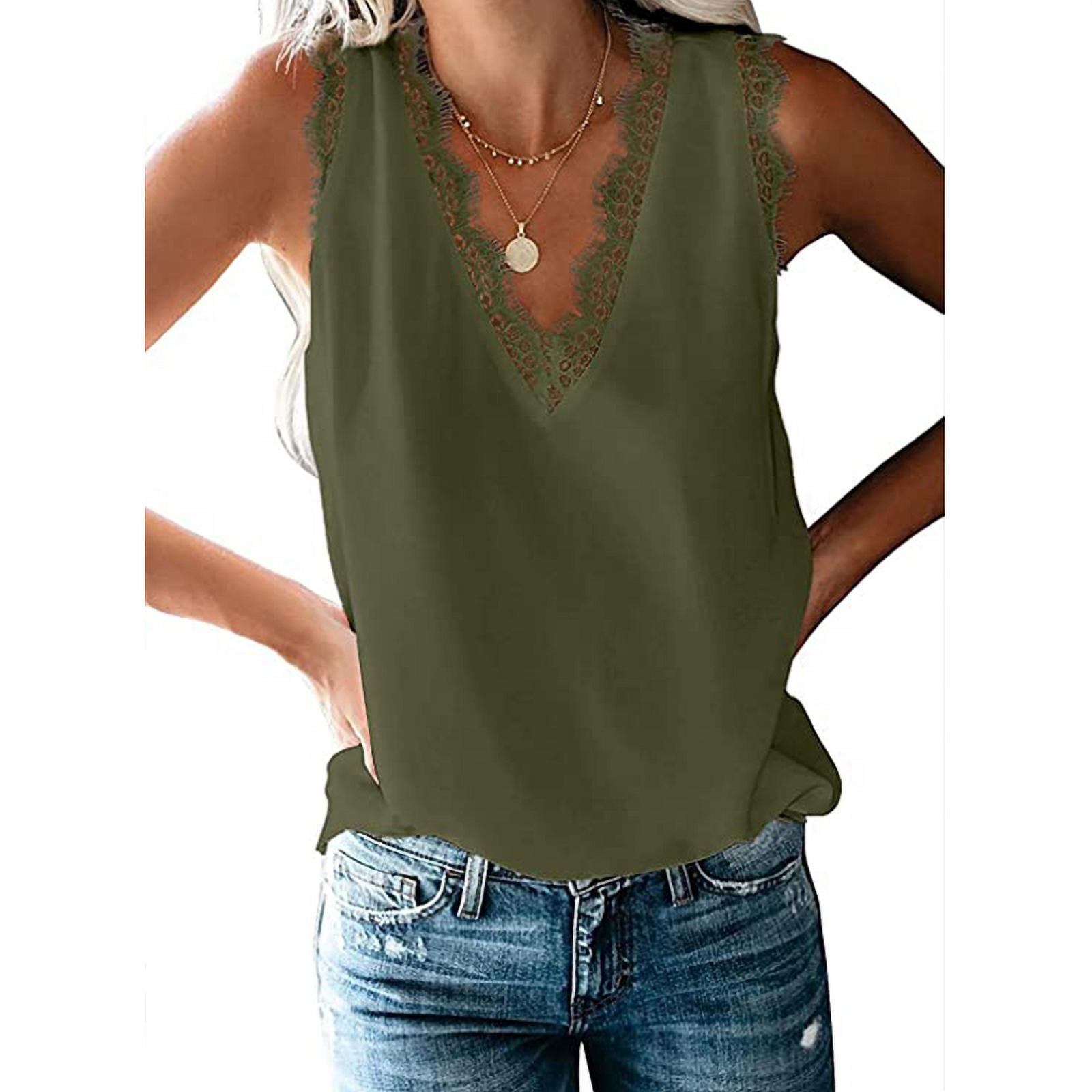 FARYSAYS Womens Summer Sleeveless Round Neck Tank Tops Casual Loose Blouse Shirts 