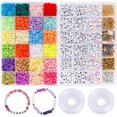 thumbnail image 2 of 1 juego de de arcilla polimérica planas y redondas, kit de de joyería para manualidades, para s, collar, pendientes, artes 7253 piezas Soledad Cuentas dispersas, 2 of 10