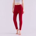 thumbnail image 5 of Fiaer Womens Leggings Lined Yoga Pants Oversized Thermal High Waisted Thickened Stretch Comfort Solid Color Trousers Red XL, 5 of 5