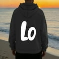 thumbnail image 3 of Felirenzacia Valentine's Day Matching Couple Love Graphic Hoodie, LO Print Pullover Tube Sweatshirt for Big Women,Dark Gray,XL, 3 of 4