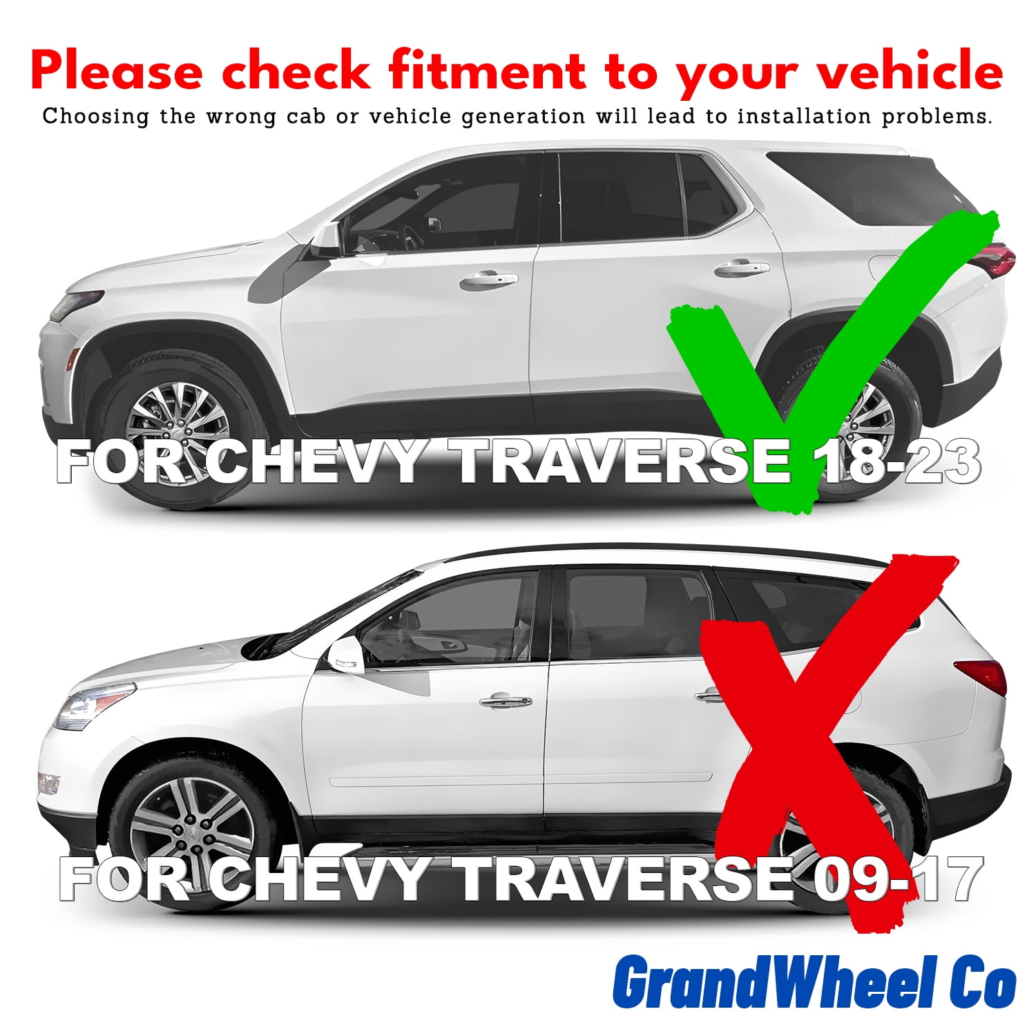 GrandWheel Co Smoke Tinted in-Channel Side Window Vent Visor Deflectors Rain Guards Compatible with Traverse 2018-2023 - 4pcs. GW0556