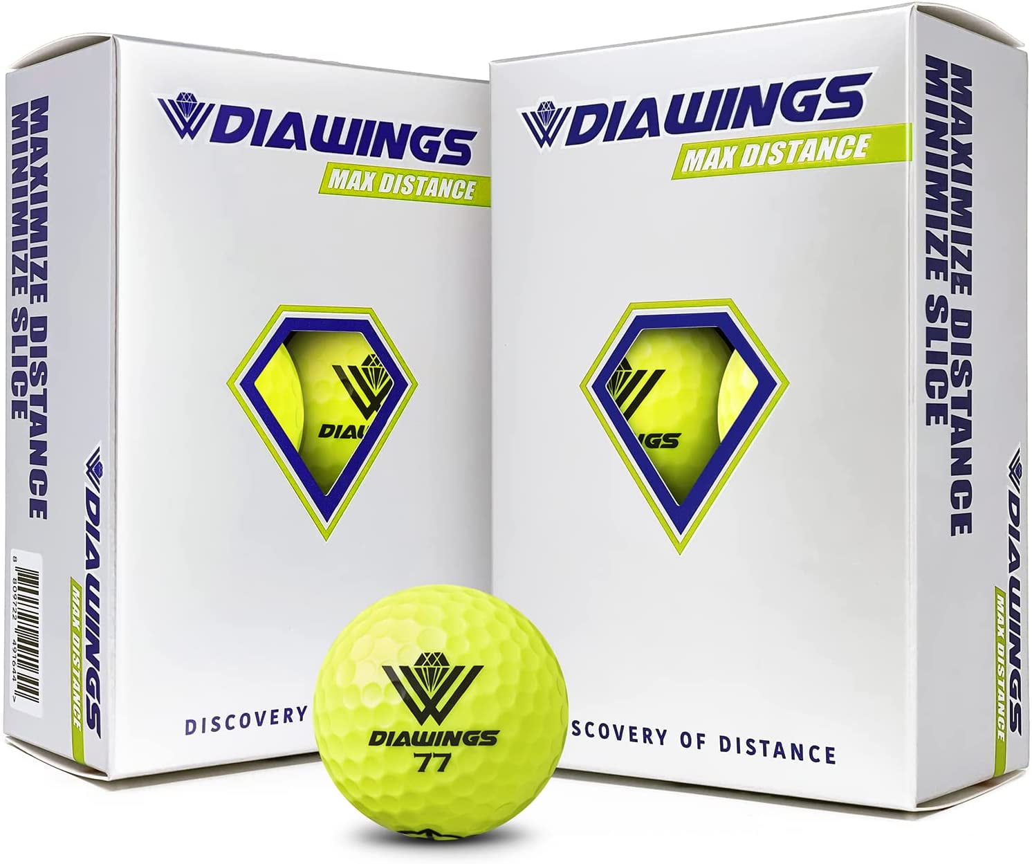 DIAWINGS MAX DISTANCE GOLF BALL YELLOW 12 Balls