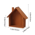 thumbnail image 3 of House Shaped Wooden Shadow Cubby Box,Hanging Display Shelf Organizer,9.29x7.32x2.99in Wall Mounted Curio Cabinet Wooden Display Case Miniature Shelf for Figures, 3 of 6