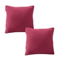 thumbnail image 1 of Funda de almohada cuadrada con cómodas rayas decorativas de grano de maíz y pana suave, 1 of 5
