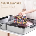 thumbnail image 3 of FORMRS Makeup Bag Travel Cosmetic Organizer for Women Fold Flat Zipper Pouch with Handle, Blue Jam, 3 of 8
