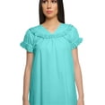 thumbnail image 2 of Moomaya Solid Short Sleeve Nightdress For Women Cotton Sleepwear Gown, 2 of 6