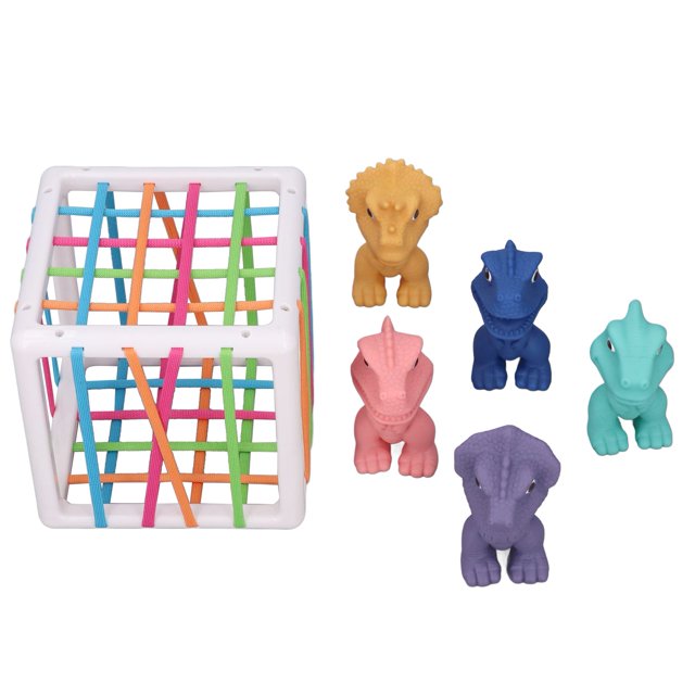 Juguete De Clasificación De Forma De Bebé, Juguete De Cubo De Clasificación Sensorial De Exploración Táctil Que Mejora La Habilidad Motora Para El Juego Diario ANGGREK Elastic Bands Shape Sort Bin