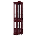 thumbnail image 6 of BELLEZE Loraine Canted Front Lighted Corner Curio Cabinet With 5 Tier Shelves, Cherry, 6 of 7