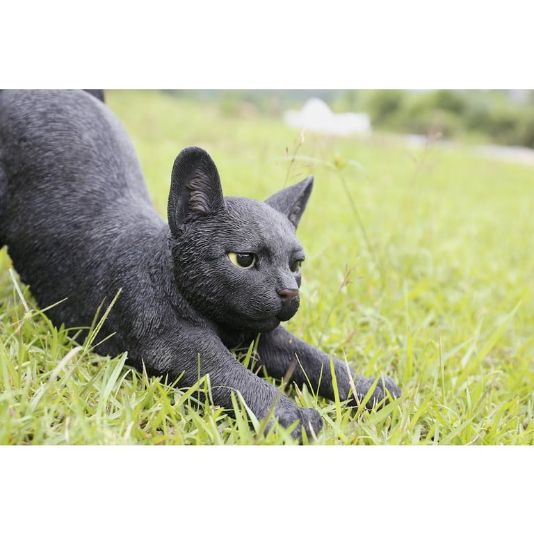 Hi-Line Gift Cat Stretching-Black, 2.64 lbs., 14.76inchL x 5.31