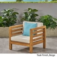 thumbnail image 4 of Frankie Outdoor Acacia Wood Club Chair with Cushion, Teak and Beige, 4 of 16