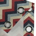 thumbnail image 4 of Ambesonne Chevron Grommet Curtain, Retro Abstract Stripes, 50" x 84", Pale Blue Navy Blue, 4 of 6