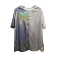 thumbnail image 2 of T-shirts pour Femmes Mode Femmes Brillants Réfléchissants Manches Courtes Amples Décontractés Hauts Tee Blouses de Travail pour Femmes Bureau en Liquidation, 2 of 5
