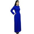 thumbnail image 2 of Bimba Women's Long Sleeve Maxi Mandarin Collar Plain Jilbab Dress With Pockets, 2 of 8