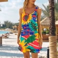 thumbnail image 2 of Vestido sin Mangas para Mujeres Casual Loose Fit con Impresión sin Posicionamiento Y Tela Elástica, Vestido de Verano de Cintura Elástica para Uso Diario en Casa O Trabajo, 2 of 5