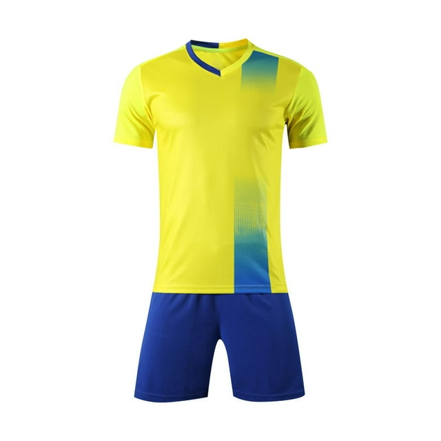 Zpanxa Boys Summer Outfits Kids Gradient Basketball Suit Set Training Kit Sweat Absorbing Side Pockets Sports Suit 12 Years