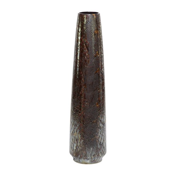 DecMode 31" Snakeskin Inspired Silver Ceramic Vase