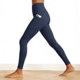 thumbnail image 5 of GEWSEY High Waisted Leggings with Pockets for Women Full Length Capri Buttery Soft Stretchy Yoga Pants (Navy, M), 5 of 9