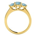 thumbnail image 4 of Mauli Jewels Rings for Women 2.15 Carat Three Stone Aquamarine Ring 4-prong 10k Yellow Gold, 4 of 7