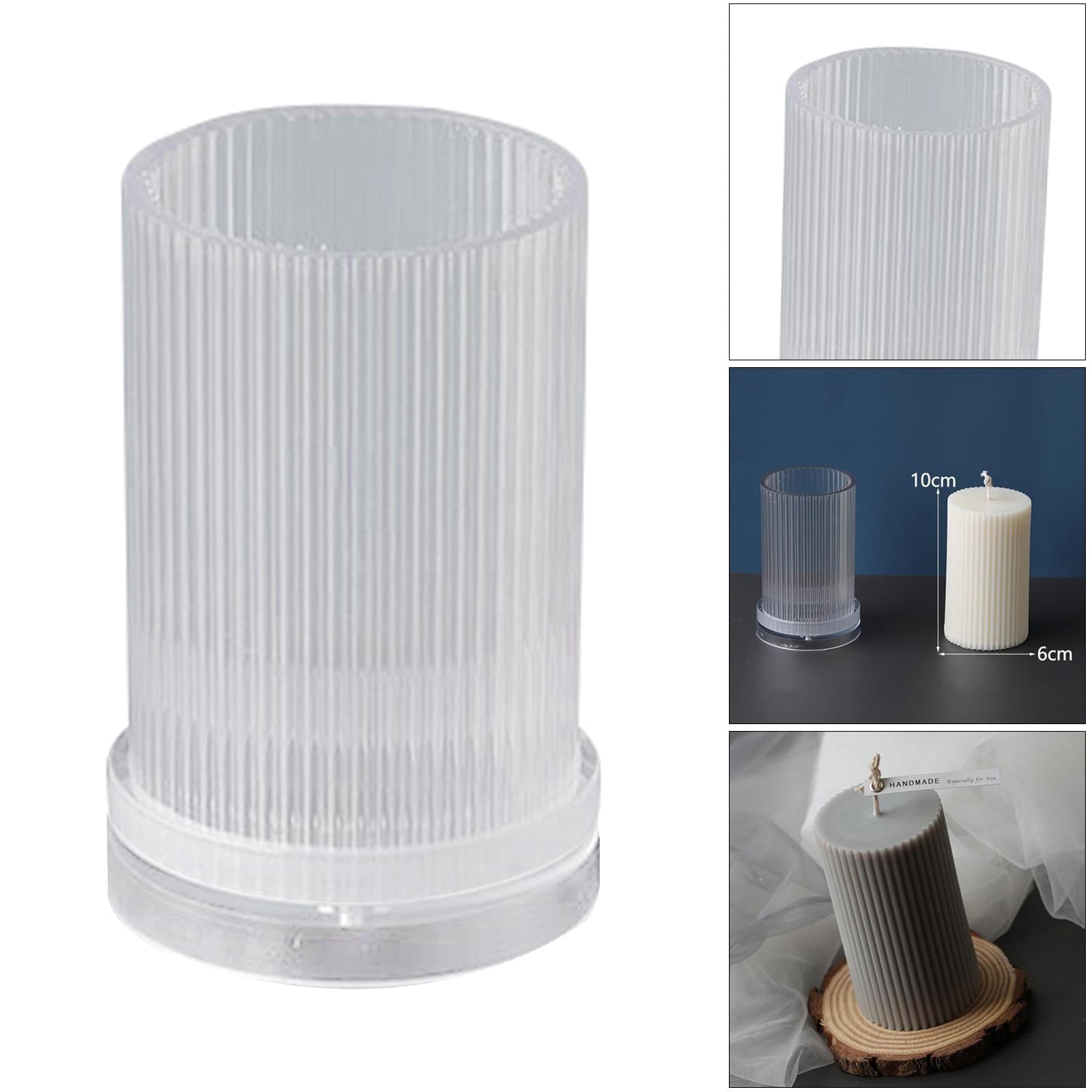 FVDPWYE 2x Long Pole Candle Mold Acrylic Cylinder Rib Soap Candle Making Craft Tool