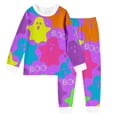 thumbnail image 3 of BOOMNY Halloween Girls 2 Peice Pajamas Sets Hallowmas Pumpkin Ghost Graphic Long Sleeve Sleepwear Tops Pants Pjs Set for Kids Cozy Loungewear Homewear, 3 of 3
