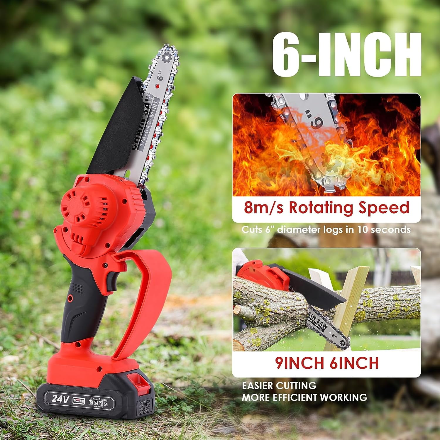 Rechargeable handheld chainsaw hotsell