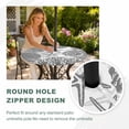 thumbnail image 4 of Round Outdoor Tablecloth with Umbrella Hole and Zipper, Grey Coastal Tablecloth with Elastic Waterproof, Beach Starfish Nautical Coral Shell Summer Patio Table Covers for 31" - 35" Pool Tables, 4 of 9