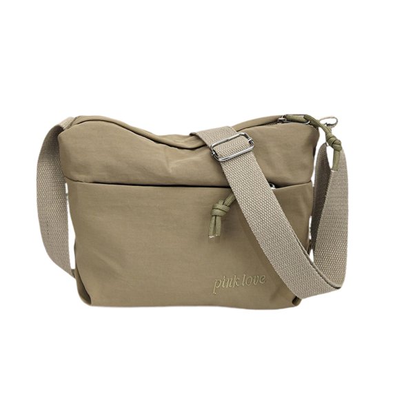 Bolso bandolera tipo cartera, elegante y moderno, para viajes y compras. Caqui oscuro