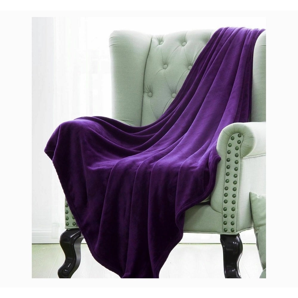 Purple Fleece Throw Blanket Super Soft Light Weight - Walmart.com