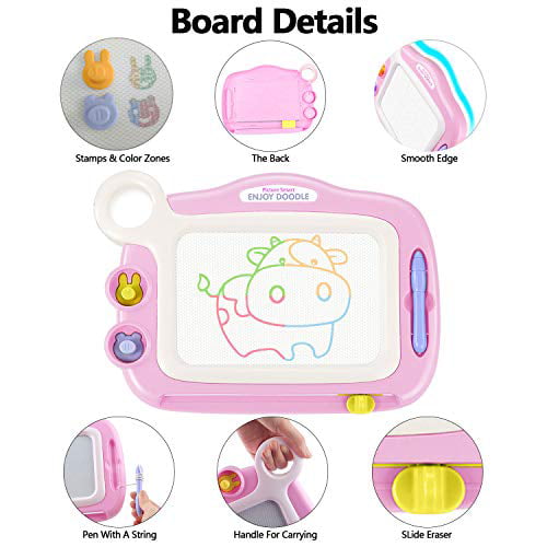 Hongkit Educational Toys for 3 4 5 Year Old Boys,Magnetic Drawing Board Toddler Learning Toys for Kids Toys 5 Years Boy Birthday Gifts for 3 4 5 Year Old Boys Doodle Board Boy Toys Purple 