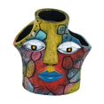 thumbnail image 2 of Maceta con forma de cabeza Zulema colorida para plantas escultura de resina, 2 of 8