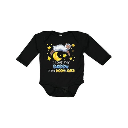 

Inktastic I Love My Daddy to the Moon and Back Cute Sheep Gift Baby Boy or Baby Girl Long Sleeve Bodysuit