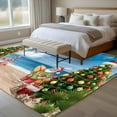 thumbnail image 4 of 5x8 Area Rugs for Living Room, Blue Coastal Christmas Non Slip Area Rugs for Kitchen Bedroom Entryway, Xmas Tree Santa Summer Beach Washable Carpet Runner Rug Floor Mats for Bedroom Home Decor, 4 of 9