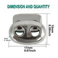 thumbnail image 2 of 20 Pcs Spring Cord Locks Plastic End Fastener Double Holes Clip Rope Toggle Stoppers Sliders, Silver Tone, 2 of 7