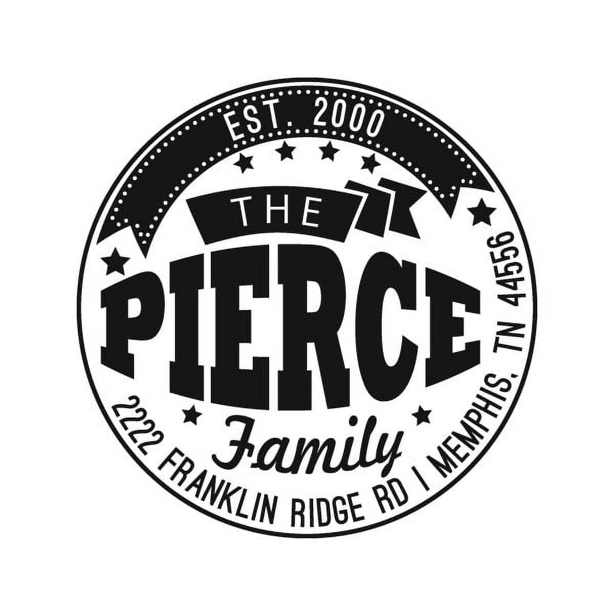 Personalized Round Self-Inking Rubber Stamp - The Pierce Family