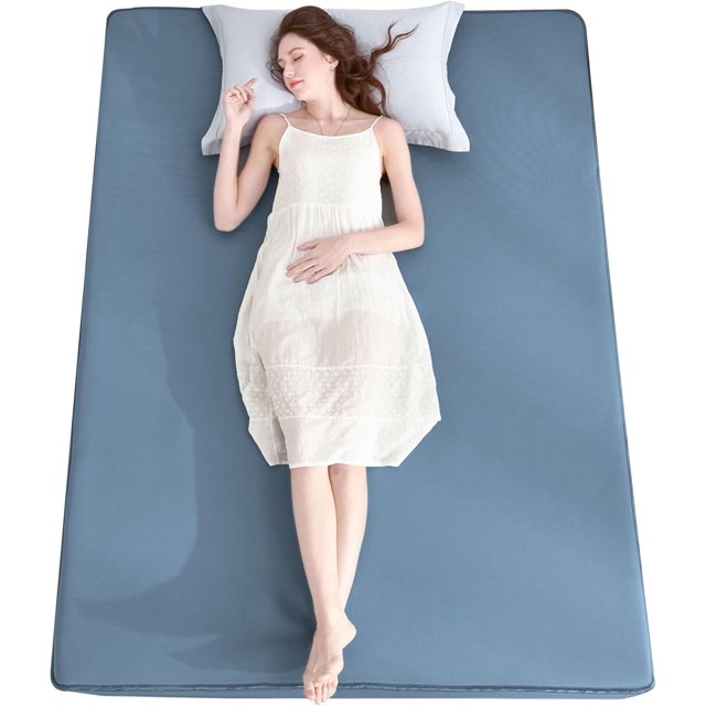 Cooling Thin Mattress Pad, Queen Size Mattress Topper for Hot Sleepers, with a Deep Pocket Fits 16" Mattresses, Cool Fitted Sheets for Bed, Summer Cooling System, Gray, 60"x80"
