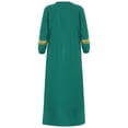 thumbnail image 4 of Doomiva Girls Long Sleeve Abaya Solids Color Arab Thobe Arabic Islamic Maxi Robe Muslim Loose Kaftan Clothes Green 6, 4 of 7