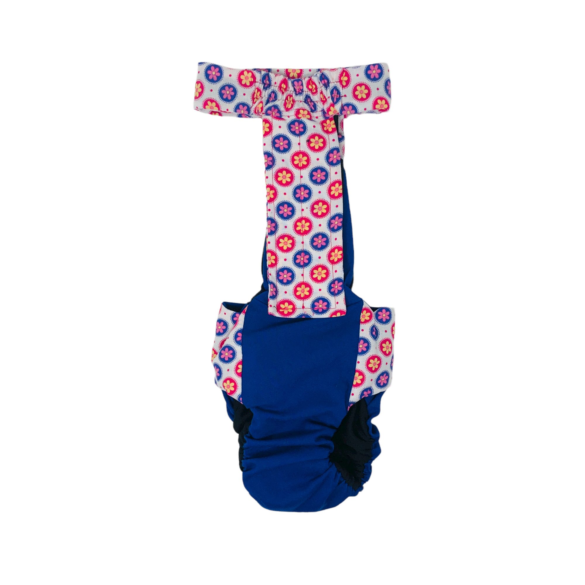 Barkertime Cherry Blossom on Blue Dog Diaper Overall