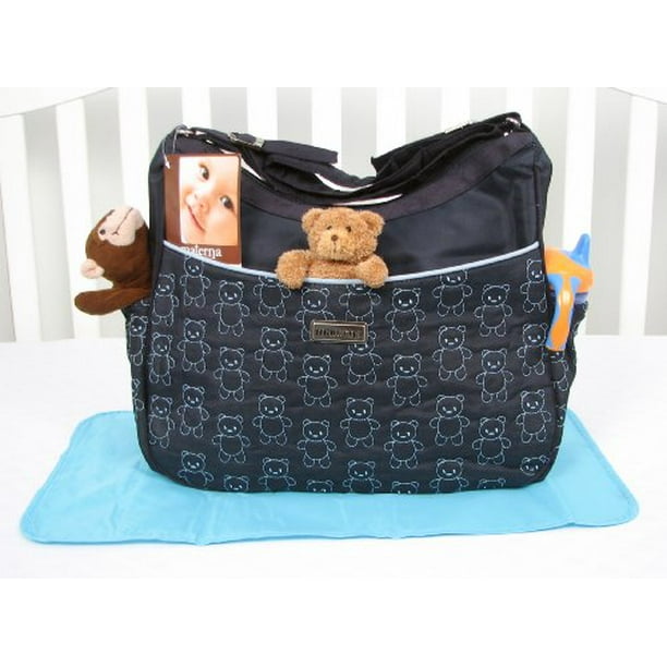 SOHO Blue Stitch Teddy Bears Diaper bag with changing pad