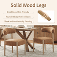 thumbnail image 4 of Usaint Upholstered Modern Dining Chairs Set of 6 with Solid Wood Legs, Mid-Century Fabric Kitchen Side Chairs for Dining Room Orange, 4 of 8