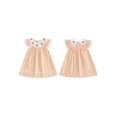 thumbnail image 2 of Svuitmsl Toddler Baby Girl Halloween Dress Outfit Little Baby Girl Summer Fall Gingham Palid Dress Cute Pumpkin Embroidery Lace Flying Sleeve A-Line Dress, 2 of 9