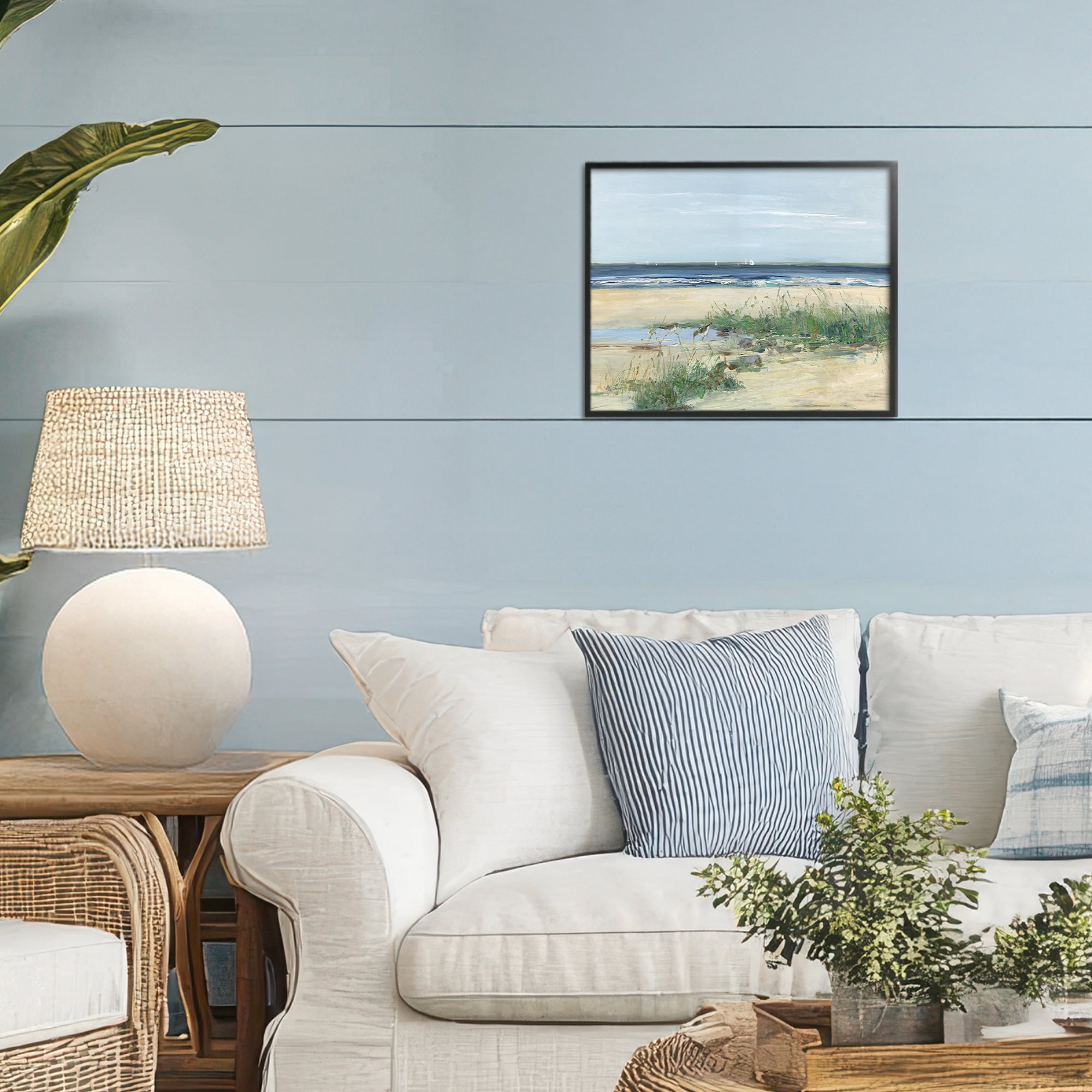 Stupell Industries Beach Marsh Sandpipers Black Framed Giclee Art, design by Sally Swatland