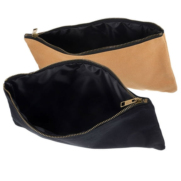 DINHEAROM 2Pcs Canvas Tool Pouch with Zipper for Wrench Holder and Screwdriver Organizer in Workshop
