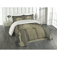 thumbnail image 2 of Ambesonne Moroccan Quilted Coverlet 3 Pcs, Folk Aged Door Geometric, King Size, Sepia Black, 2 of 4