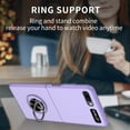 thumbnail image 3 of Compatible with Galaxy Z Flip 2020 Case with Ring Grip Anti-Drop, Allytech Ultra Slim Matte PC Shockproof Finger Ring Holder Car Mount Supported Stand Case for Samsung Z Flip/Z Flip 5G 2020, Purple, 3 of 8
