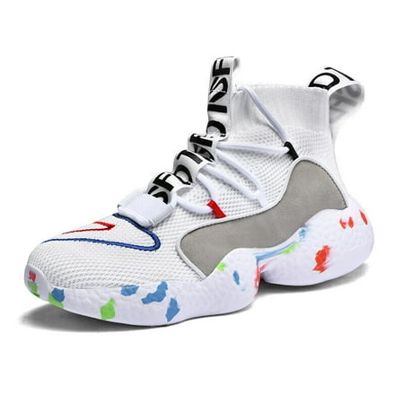 

Men s Fashion Sneakers Outdoor Lightweight Sports Running Tennis High Top Shoes